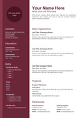 Modern Burgundy Resume & CV Template